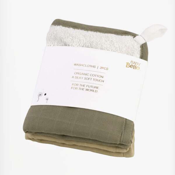 baby bello wash clothes dusty olive