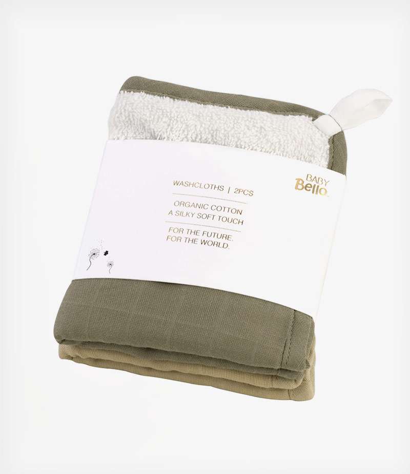 baby bello wash clothes dusty olive